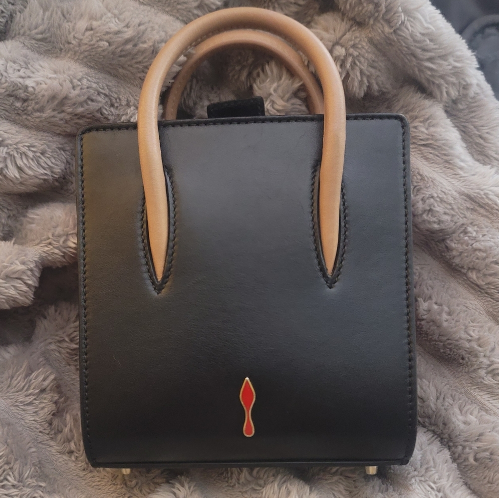 Christian Louboutin Black Leather Nano 2 Way Spike Paloma Tote - Picture 12 of 16